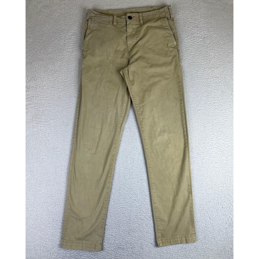 American Eagle Mens 30x34 Beige Slim Straight Next Level Flex Chino Pants Khakis